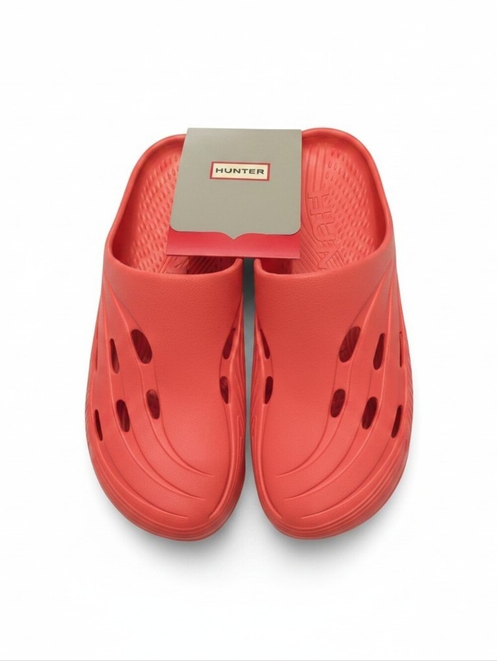 Hunter Geena Platform Clog Mule Coral Red NIB Women’s 6M Chunky Summer Slides